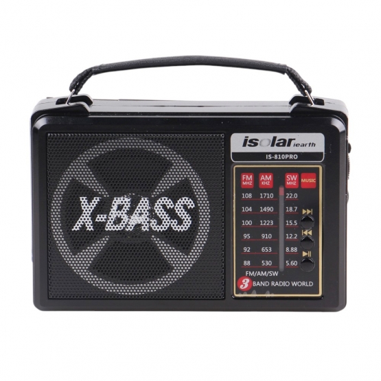 Solárne 3pásmové rádio IS-810PRO čierne