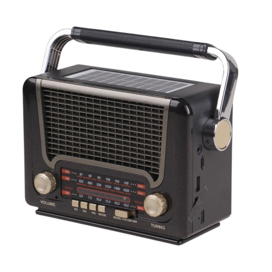 3pásmové solárne rádio M-527BT šedé