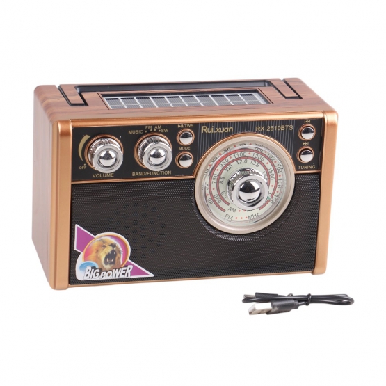 Solárne 3pásmové rádio RX-2510BTS svetlo hnedé
