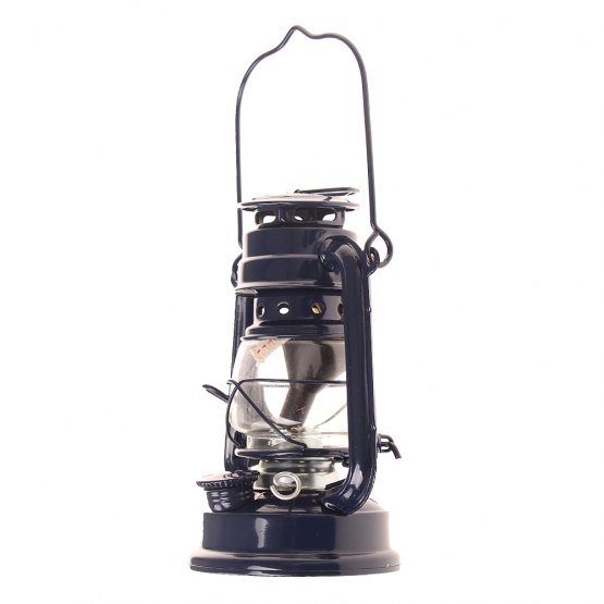 Petrolejová lampa 19 cm tmavo modrá