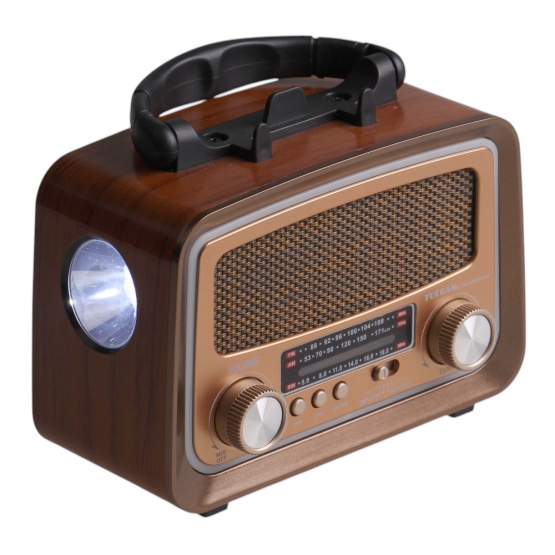Solárne prenosné rádio YG-1086mini-S světle hnedé