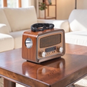 Solárne prenosné rádio YG-1086mini-S světle hnedé