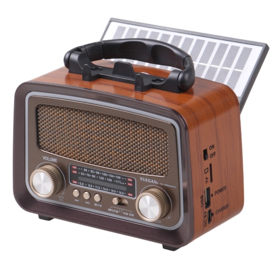 Solárne prenosné rádio YG-1086mini-S tmavo hnedé
