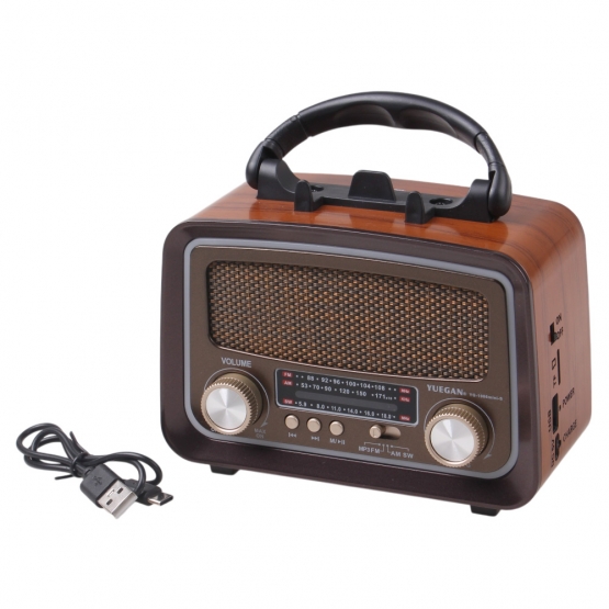 Solárne prenosné rádio YG-1086mini-S tmavo hnedé