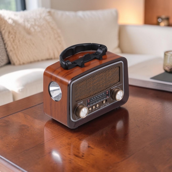 Solárne prenosné rádio YG-1086mini-S tmavo hnedé