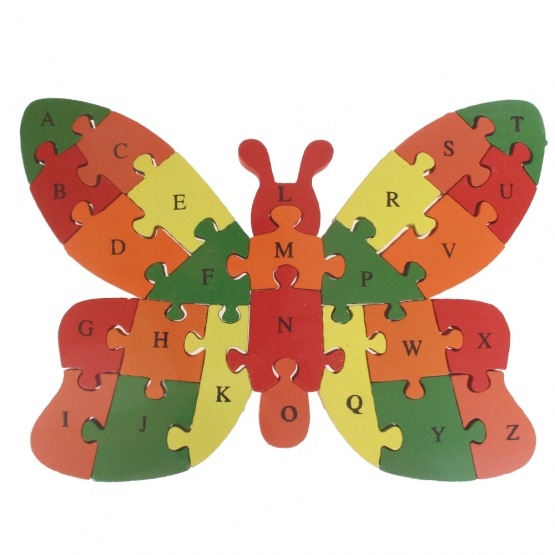 Vzdělávací drevené puzzle motýľ var.3