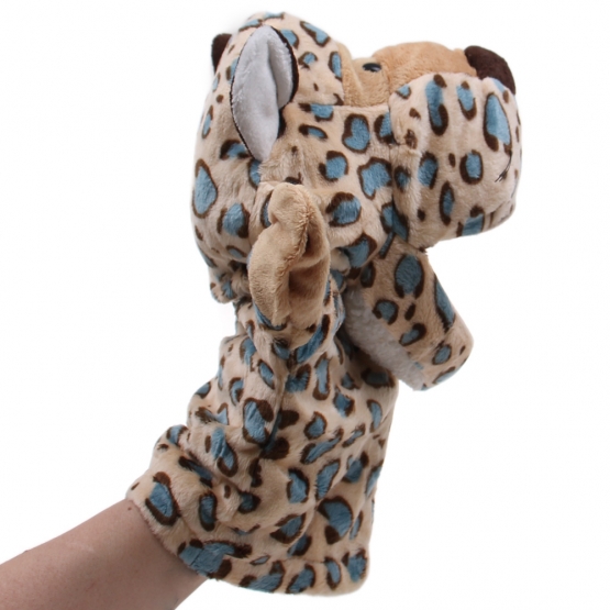 Plyšový maňuška na ruku leopard