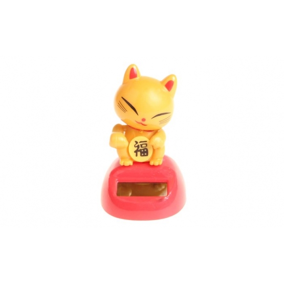 Solárne tancujúce dekorácie Lucky Cat zlatá