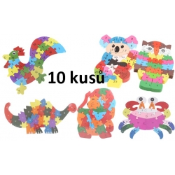 Vzdelávacie drevené puzzle mix 10ks