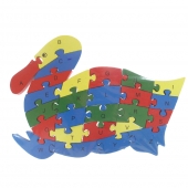 Vzdělávací drevené puzzle kačica