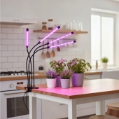 Štvorramenná LED pestovateľská lampa pre izbové rastliny