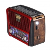 Prenosné 3 pásmové solárne rádio čierno-červené KORUNA RX-455S
