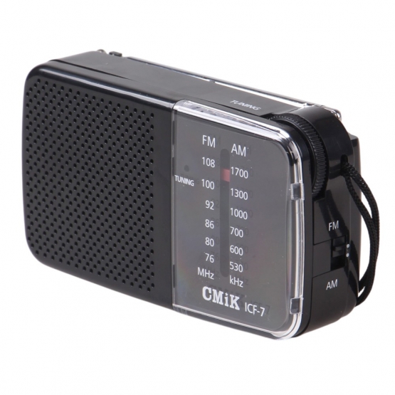 2pásmové vreckové rádio ICF-7 čierné