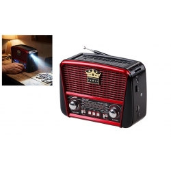 3-pásmové solárne rádio s Bluetooth čierno-červené KORUNA