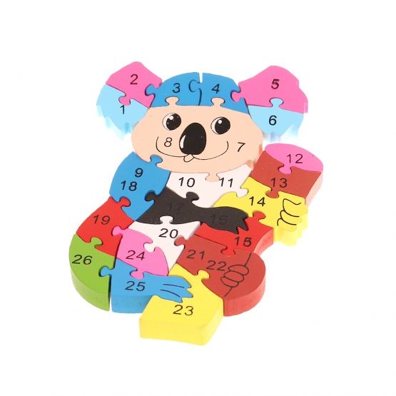 Vzdelávacie drevené puzzle mix 10ks