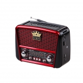 3-pásmové solárne rádio s Bluetooth čierno-červené KORUNA