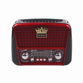 3-pásmové solárne rádio s Bluetooth čierno-červené KORUNA
