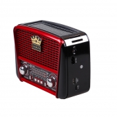 3-pásmové solárne rádio s Bluetooth čierno-červené KORUNA