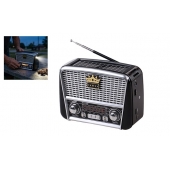 3-pásmové solárne rádio s Bluetooth čierno-strieborné KORUNA