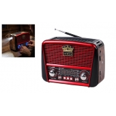 3-pásmové solárne rádio s Bluetooth hnedo-červené KORUNA