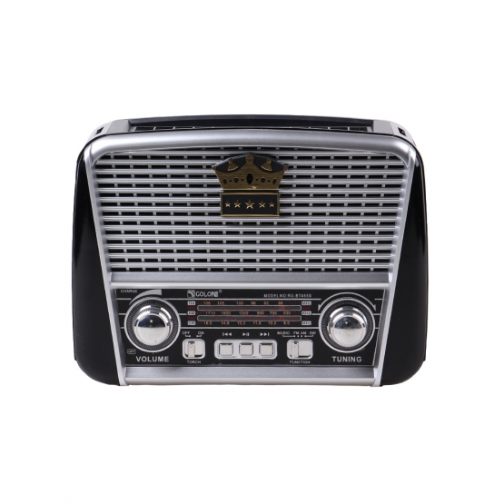 3-pásmové solárne rádio s Bluetooth čierno-strieborné KORUNA