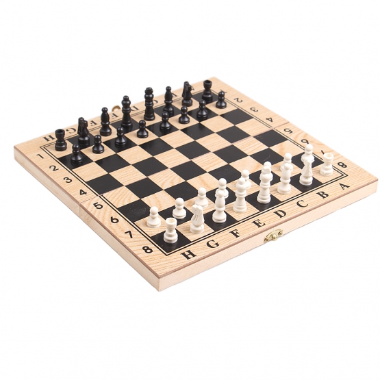 Drevená šachová sada 3v1