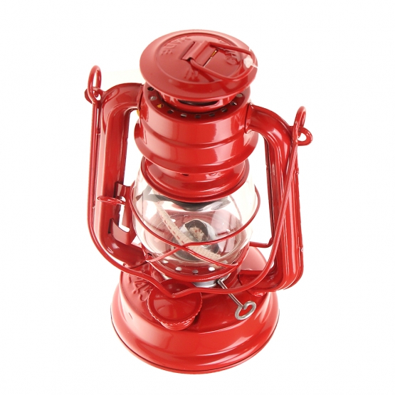 Petrolejová lampa 19 cm červená