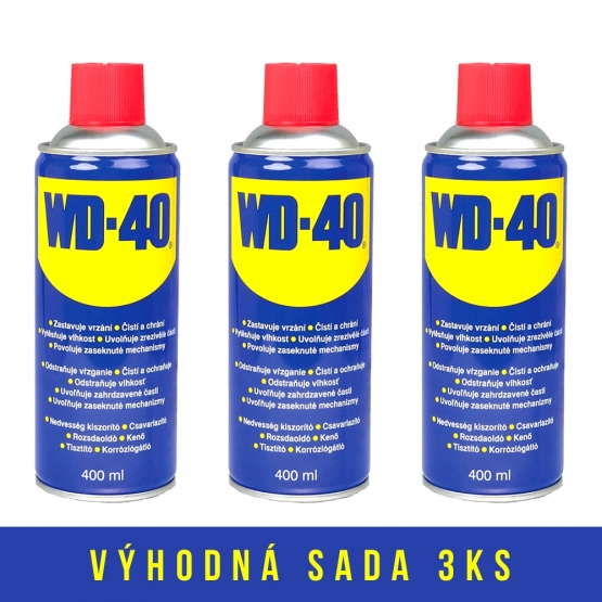 3 ks Univerzálne mazivo WD-40 400 ml