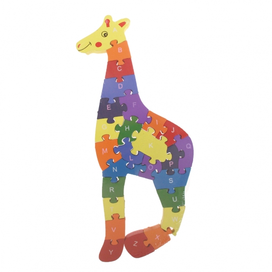 Vzdělávací drevené puzzle žirafa var.5
