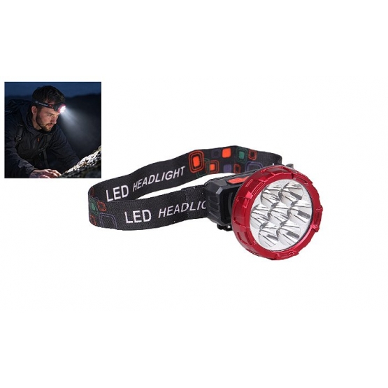 Nabíjateľná LED čelovka HX208-9 červená