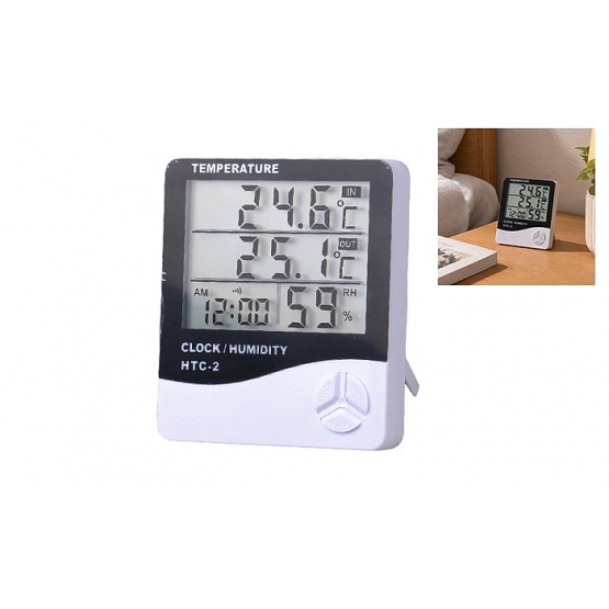 Digitálny teplomer s vlhkomerom HTC-2