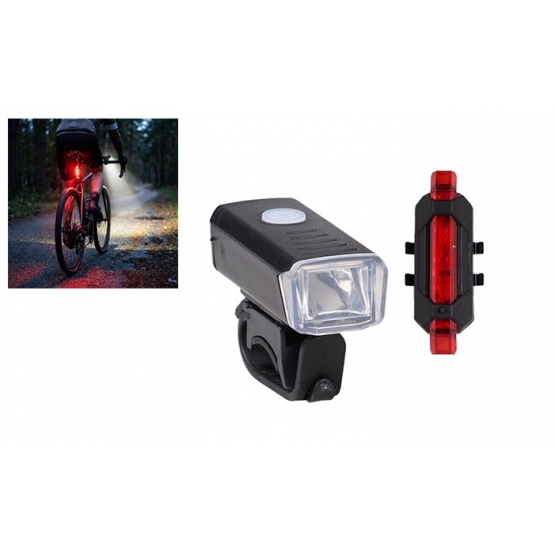 Sada nabíjateľných LED svetiel na bicykel HY025