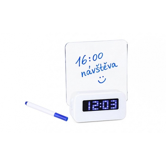 Digitálny LED budík s podsvietenou odkazovou tabuľkou