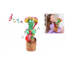 Spievajúci a tancujúci kaktus s gitarou