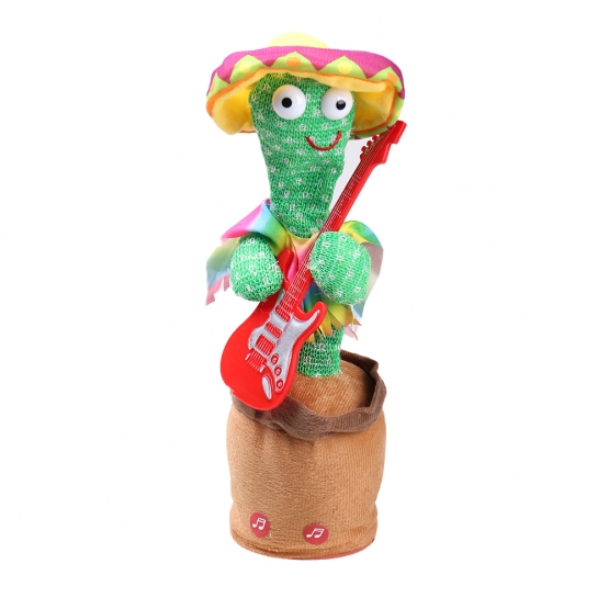 Spievajúci a tancujúci kaktus s gitarou