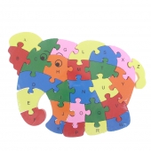 Vzdělávací drevené puzzle slon var.1