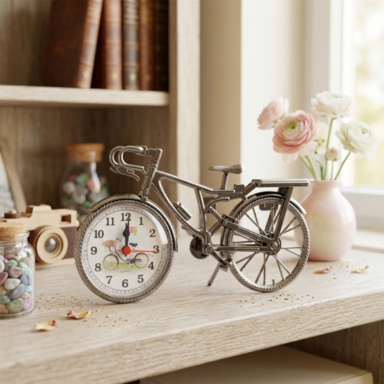 Dekoratívne hodiny v tvare bicykla
