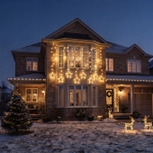 LED vianočný svetelný záves s motívmi hviezd 8017WW