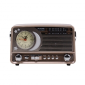 3-pásmové solárne rádio s hodinami strieborné YG-7030BTS