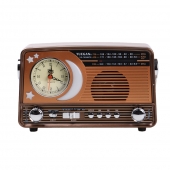 3-pásmové solárne rádio s hodinami zlaté YG-7030BTS