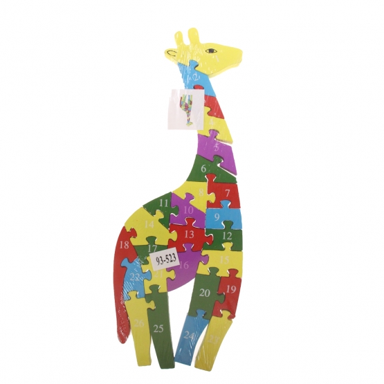 Vzdělávací drevené puzzle žirafa var.3