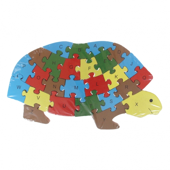 Vzdělávací drevené puzzle korytnačka