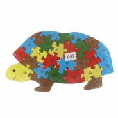 Vzdělávací drevené puzzle korytnačka