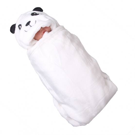 Detská deka Happy Baby biela – panda