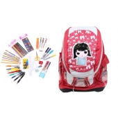 Batoh dievčatko s náplňou školských potrieb