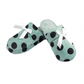 Papuče zateplené zelené s bodkami vel.38/39