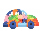 Vzdělávací drevené puzzle auto var.1