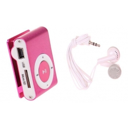 Kompaktný MP3 prehrávač ružový